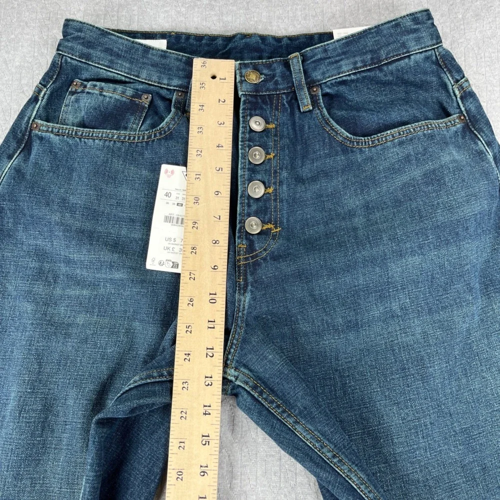 New Zara baggy balloon wide leg Jeans Women 31 Blue High Rise Button Fly Denim - Picture 8 of 15